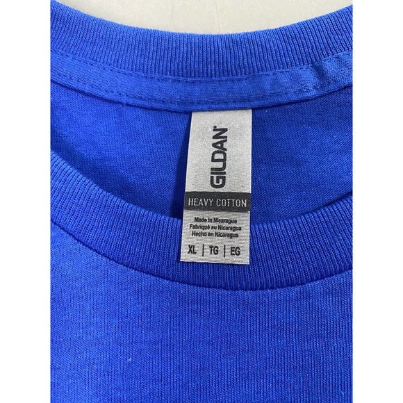 Disc Golf Shirt HYZER HOLOGRAPHIC RAINBOW Vinyl Custom Logo XL T-Shirt BLUE - Picture 5 of 6